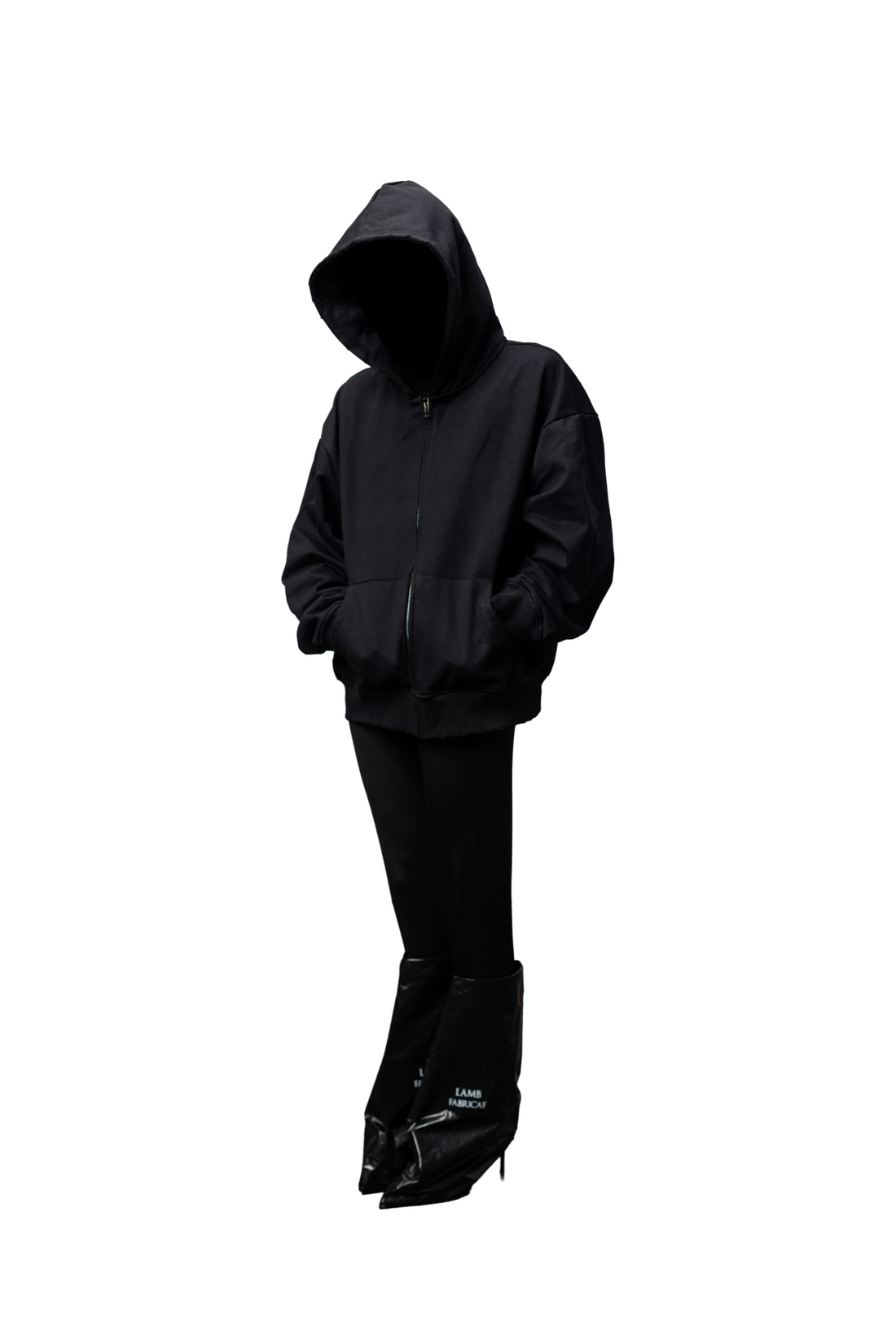 Distressed Embroidery Zip